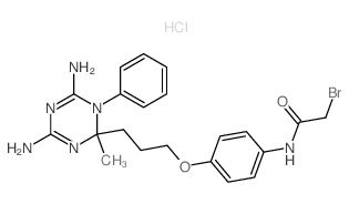 Acetamide,2-bromo-N-[4-[3-(4,6-diamino-1,2-dihydro-2-methyl-1-phenyl-1,3,5-triazin-2-yl)propoxy]phenyl]-,hydrochloride (1:1)结构式