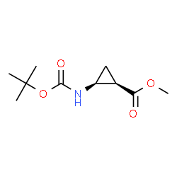 (1R,2S)-rel-2-((叔丁氧基羰基)氨基)环丙烷羧酸甲酯结构式