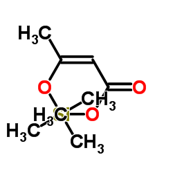 3-(三甲基甲硅烷氧基)巴豆酸甲酯,顺式和反式的混合物结构式