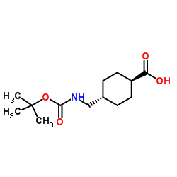 反-4-(叔丁氧羰氨甲基)环己甲酸结构式