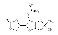 [7,7-dimethyl-3-(2-sulfanylidene-1,3-dioxolan-4-yl)-2,6,8-trioxabicyclo[3.3.0]oct-4-yl] acetate结构式