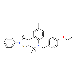 5-(4-ethoxybenzyl)-4,4,8-trimethyl-2-phenyl-4,5-dihydroisothiazolo[5,4-c]quinoline-1(2H)-thione Structure