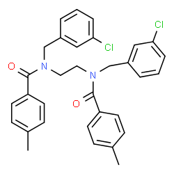 N-(3-CHLOROBENZYL)-N-(2-[(3-CHLOROBENZYL)(4-METHYLBENZOYL)AMINO]ETHYL)-4-METHYLBENZENECARBOXAMIDE结构式