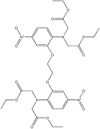 N,N'-[1,2-乙烷二基二[氧基(4-硝基-2,1-亚苯基)]]二[N-(2-乙氧基-2-氧代乙基)甘氨酸]二乙酯结构式