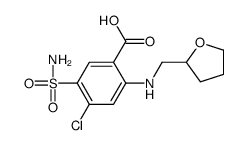 4-Chloro-5-sulfamoyl-2-(((tetrahydrofuran-2-yl)methyl)amino)benzoic acid Structure