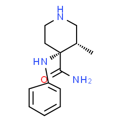 cis-3-methyl-4-(phenylamino)piperidine-4-carboxamide Structure