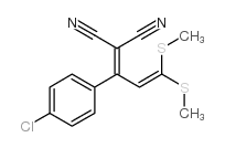 2-(4-氯苯基)-4,4-二(甲硫)-1,3-丁二烯-1,1-二甲腈dien-1,1-dicarbonitrile结构式