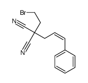 2-(2-bromoethyl)-2-(3-phenylprop-2-enyl)propanedinitrile结构式