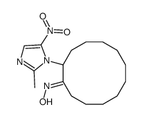 N-[2-(2-methyl-5-nitroimidazol-1-yl)cyclododecylidene]hydroxylamine Structure