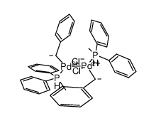 [Pd2(μ-Cl)2(CH2Ph)(PMePh2)2]结构式