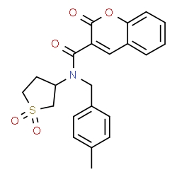 N-(1,1-dioxidotetrahydrothiophen-3-yl)-N-(4-methylbenzyl)-2-oxo-2H-chromene-3-carboxamide结构式