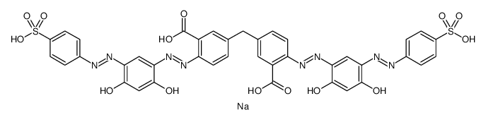3,3'-methylenebis[6-[[2,4-dihydroxy-5-[(4-sulphophenyl)azo]phenyl]azo]benzoic] acid, sodium salt picture