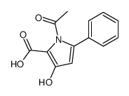 1-acetyl-3-hydroxy-5-phenyl-pyrrole-2-carboxylic acid结构式