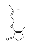 3-methyl-2-(3-methylbut-2-enoxy)cyclopent-2-en-1-one结构式