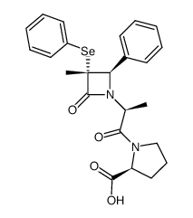 L-Proline, 1-2-3-methyl-2-oxo-4-phenyl-3-(phenylseleno)-1-azetidinyl-1-oxopropyl-结构式