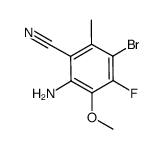2-amino-5-bromo-4-fluoro-3-methoxy-6-methylbenzonitrile结构式