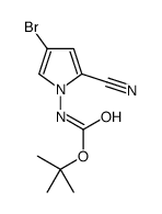 (4-溴-2-氰基-1H-吡咯-1-基)氨基甲酸叔丁酯结构式