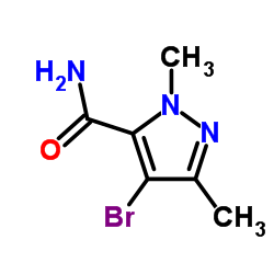 4-Bromo-1,3-dimethyl-1H-pyrazole-5-carboxamide结构式