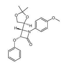 (3R,4S)-cis-1-(p-anisyl)-3-phenoxy-4-<(S)-2,2-dimethyl-1,3-dioxolan-4-yl>azetidin-2-one结构式