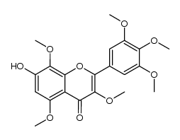 7-hydroxy-3,3',4',5,5',8-hexamethoxyflavone Structure
