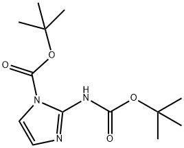 2-((叔丁氧基羰基)氨基)-1H-咪唑-1-甲酸叔丁酯结构式
