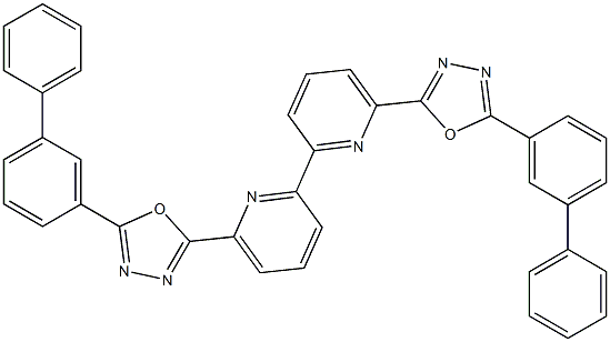 6,6'-双[5-(联苯-4-基)-1,3,4-恶二唑-2-基] -2,2'-联吡啶基结构式
