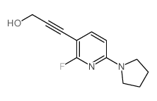 3-(2-Fluoro-6-(pyrrolidin-1-yl)pyridin-3-yl)-prop-2-yn-1-ol结构式