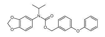 (3-phenoxyphenyl)methyl N-(1,3-benzodioxol-5-yl)-N-propan-2-ylcarbamate结构式