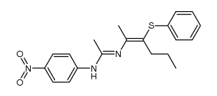 N-(4-nitrophenyl)-N'-[3-(phenylthio)hex-2-en-2-yl]acetamidine结构式