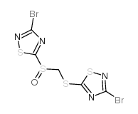 3-溴-5-[(3-溴-1,2,4-噻二唑-5-基硫代)甲基亚磺酰基]-1,2,4-噻二唑结构式