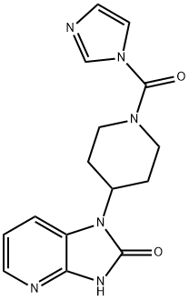 1-(1-(1H-咪唑酸乙酯-1-羰基)吡啶-4-YL)-1H-咪唑[4,5-B]吡啶-2(3H)-酮结构式