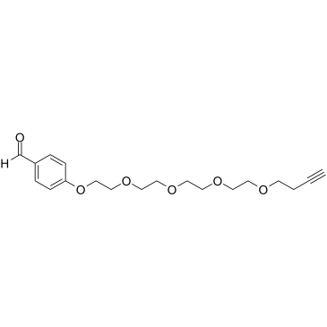 Aldehyde-benzyl-PEG5-alkyne structure