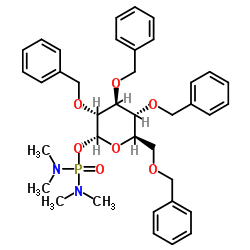 2,3,4,6-四-O-苄基-α-D-吡喃葡萄糖基N,N,N',N'-四甲基二氨基磷酸酯结构式