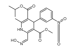 3,​5-​Pyridinedicarboxylic acid, 1,​4-​dihydro-​2-​[(hydroxyimino)​methyl]​-​6-​methyl-​4-​(3-​nitrophenyl)​-​, 3-​methyl 5-​(1-​methylethyl) ester Structure