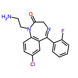 1-(2-Aminoethyl)-7-chloro-5-(2-fluorophenyl)-1,3-dihydro-2H-1,4-b enzodiazepin-2-one Structure