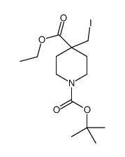 1-TERT-BUTYL 4-ETHYL 4-(IODOMETHYL)PIPERIDINE-1,4-DICARBOXYLATE Structure
