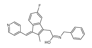 N-benzyl-2-[(3Z)-6-fluoro-2-methyl-3-(pyridin-4-ylmethylidene)inden-1-yl]acetamide结构式