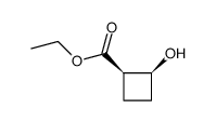 Cyclobutanecarboxylic acid, 2-hydroxy-, ethyl ester, (1R,2S)- (9CI) structure