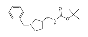 (S)-((1-苄基吡咯烷-3-基)甲基)氨基甲酸叔丁酯结构式