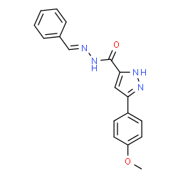 (E)-N-benzylidene-3-(4-methoxyphenyl)-1H-pyrazole-5-carbohydrazide Structure