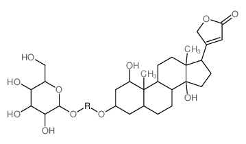 Card-20(22)-enolide,3-[(6-deoxy-4-O-b-D-glucopyranosyl-3-O-methyl-a-L-talopyranosyl)oxy]-1,14-dihydroxy-,(1b,3b,5b)- (9CI)结构式