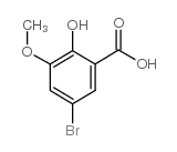 5-溴-2-羟基-3-甲氧基苯甲酸结构式