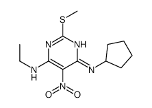 4-N-cyclopentyl-6-N-ethyl-2-methylsulfanyl-5-nitropyrimidine-4,6-diamine Structure