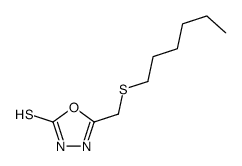 5-(hexylsulfanylmethyl)-3H-1,3,4-oxadiazole-2-thione Structure