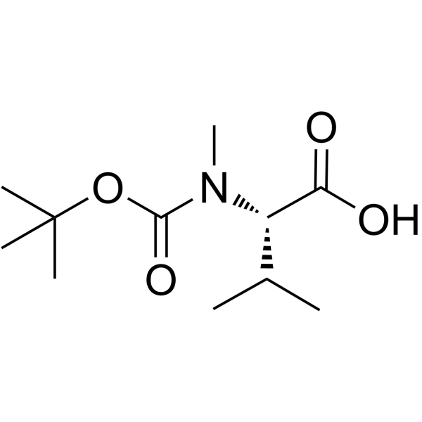 Boc-N-甲基-L-缬氨酸结构式