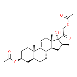 16 beta-methyl-5 alpha-delta 9(11)-pregnene-3 beta,17 alpha,21-triol-20-one-3 beta,21-diacetate structure