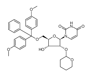 5'-O-(dimethoxytrityl)-2'-O-(tetrahydropyranyl)-uridine结构式