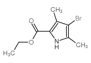 4-溴-3,5-二甲基-1H-吡咯-2-羧酸乙酯结构式