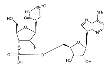 2'-fluoro-2'-deoxy-uridylyl-(3'->5')-adenosine结构式
