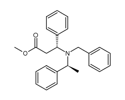 (R)-methyl 3-(benzyl((S)-1-phenylethyl)amino)-3-phenylpropanoate结构式